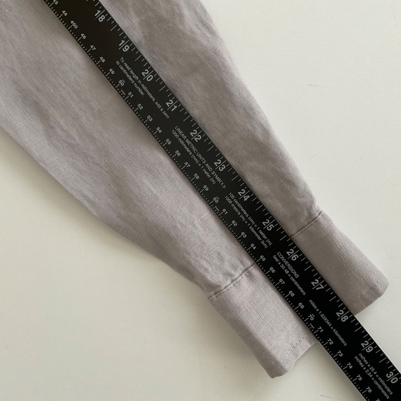 Pure Amici Women’s Shirt Sz S Gray Button Up Linen Classic Preppy Office Siren - Picture 6 of 12
